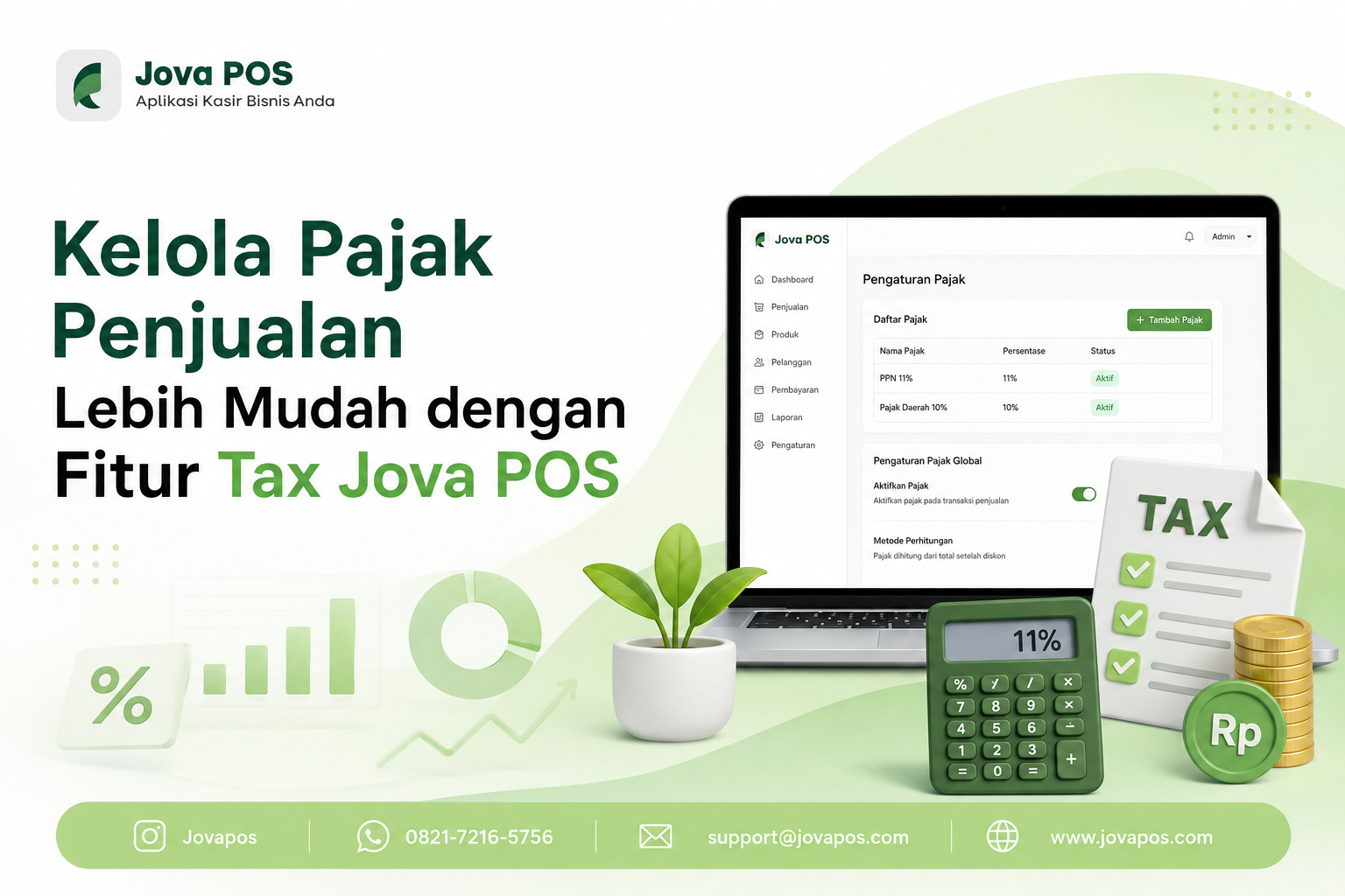 Kelola Pajak Penjualan Lebih Mudah dengan Fitur Tax Jova POS