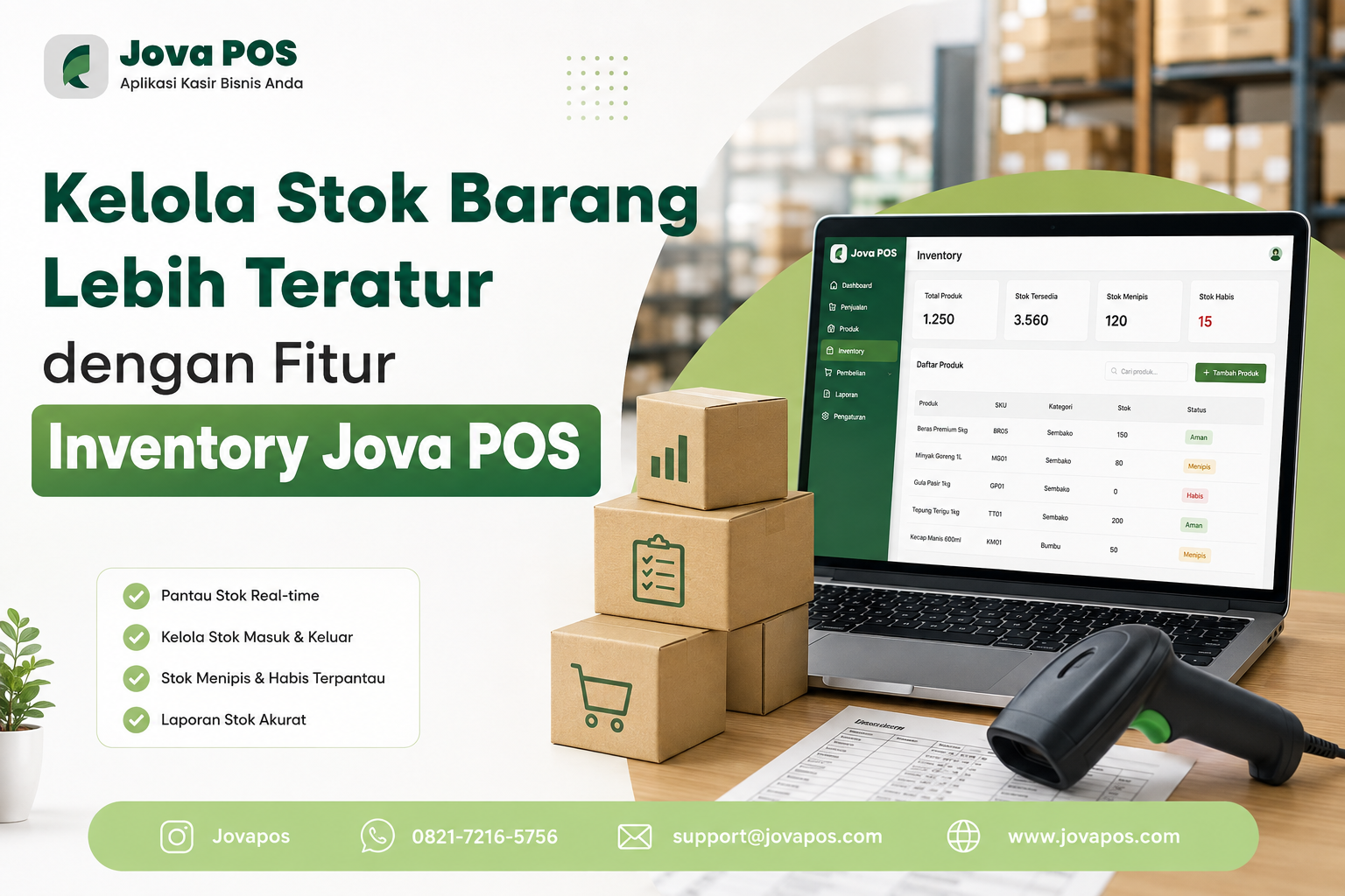 Kelola Stok Barang Lebih Teratur dengan Fitur Inventory Jova POS